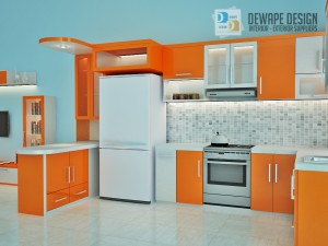 kitchen set berwarna orange