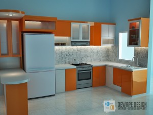 kitchen set nuansa orange di malang